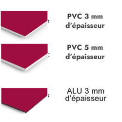 Panneau de douche pourpre - PVC et ALU épaisseurs