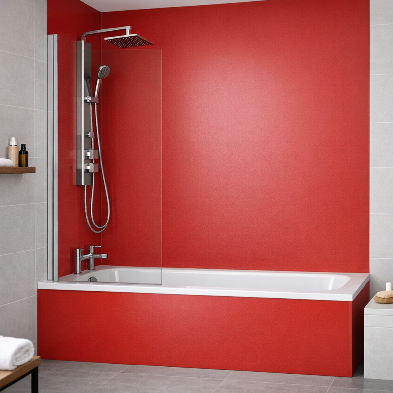 Panneau de douche rouge grenade sur mesure | Livraison gratuite