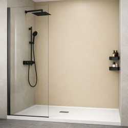 Panneau de douche gris mastic sur mesure | Livraison gratuite