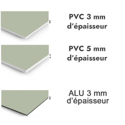 Panneau de douche vert amande - PVC et ALU épaisseurs