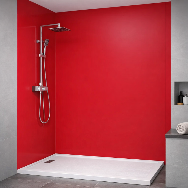 Panneau de douche rouge foncé sur mesure | Livraison gratuite