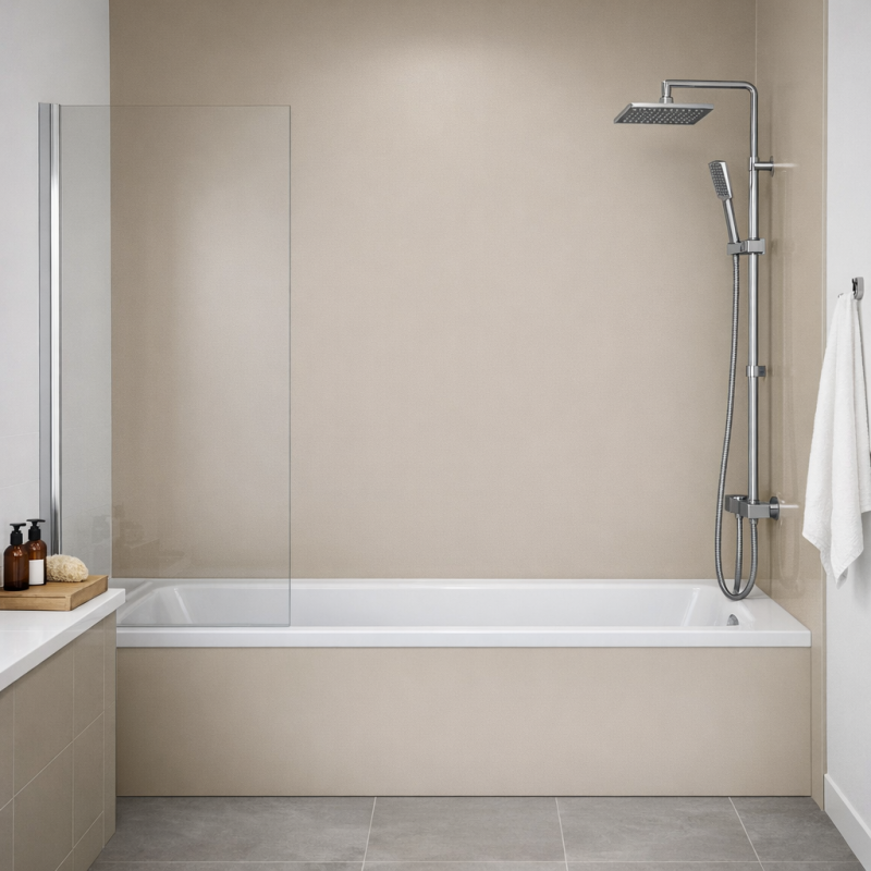 Panneau de douche grège sur mesure | Livraison gratuite