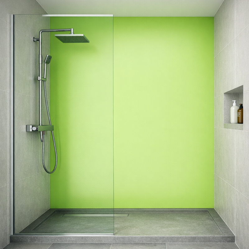 Panneau de douche vert pistache sur mesure | Livraison gratuite