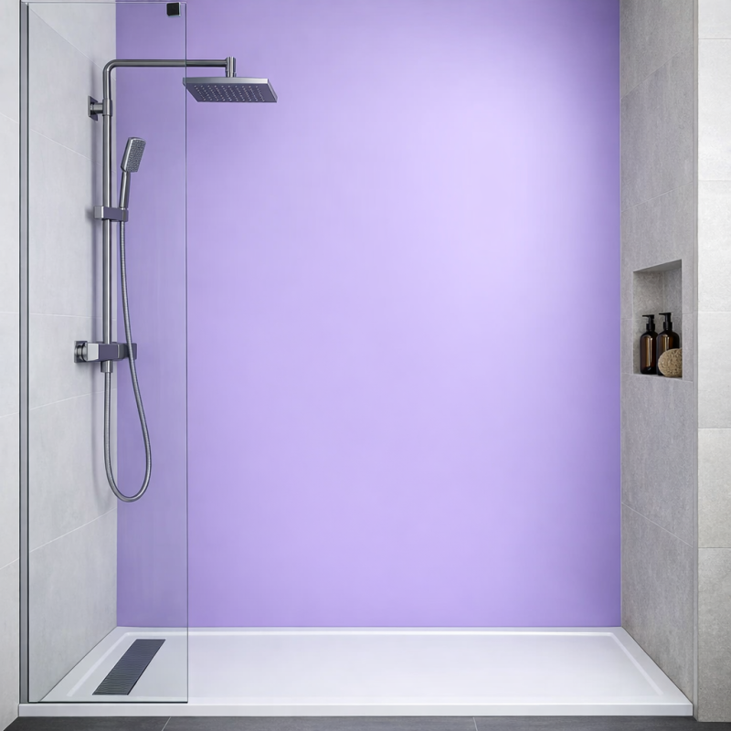 Panneau de douche mauve clair sur mesure | Livraison gratuite