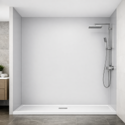 Panneau de douche gris perle sur mesure | Livraison gratuite