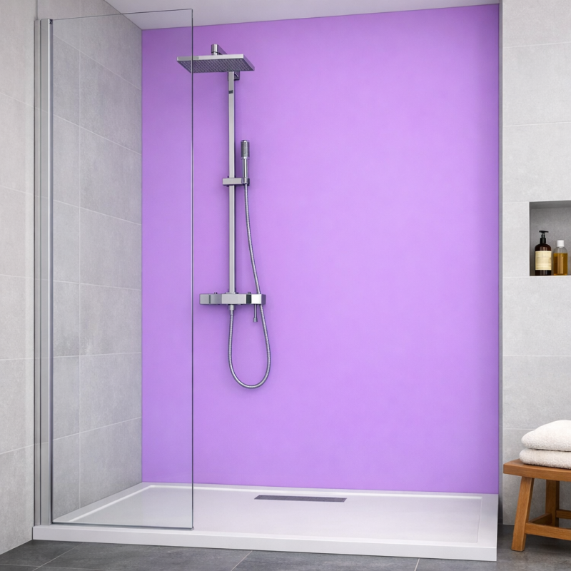 Panneau de douche mauve sur mesure | Livraison gratuite
