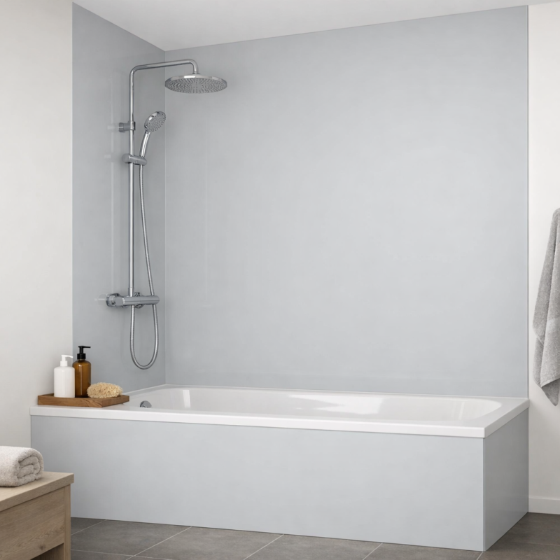 Panneau de douche gris clair sur mesure | Livraison gratuite