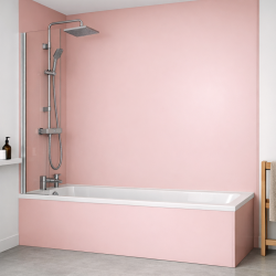 Panneau de douche rose pivoine sur mesure | Livraison gratuite