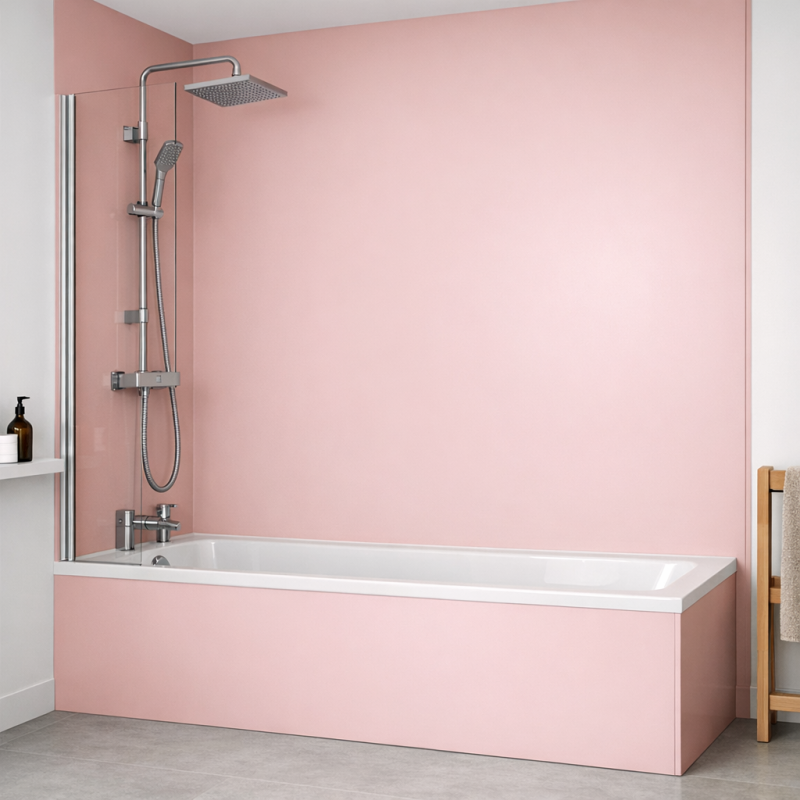 Panneau de douche rose pivoine sur mesure | Livraison gratuite