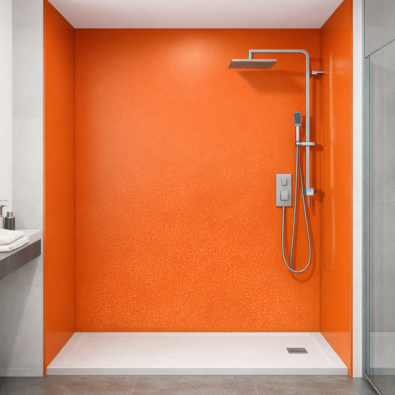 Panneau de douche orange citrouille sur mesure | Livraison gratuite