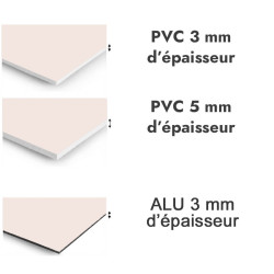 Panneau de douche rose poudré - PVC et ALU épaisseurs