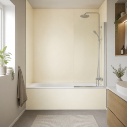 Panneau de douche blanc ivoire sur mesure | Livraison gratuite