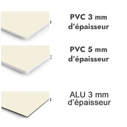Panneau de douche blanc ivoire - PVC et ALU épaisseurs
