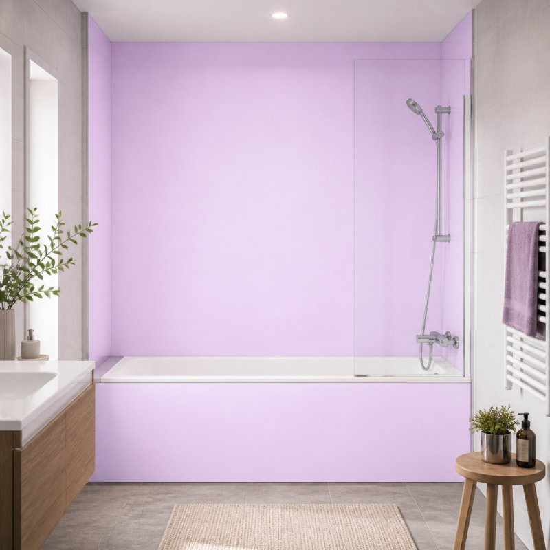 Panneau de douche violet clair sur mesure | Livraison gratuite
