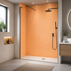 Panneau de douche orange pêche sur mesure | Livraison gratuite