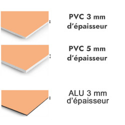 Panneau de douche orange pêche - PVC et ALU épaisseurs