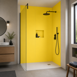 Panneau de douche jaune poussin sur mesure | Livraison gratuite