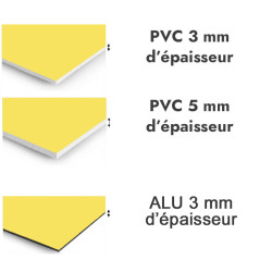 Panneau de douche jaune poussin - PVC et ALU épaisseurs