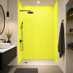 Panneau de douche jaune clair sur mesure | Livraison gratuite