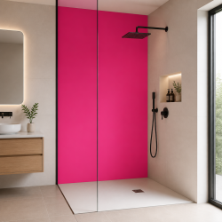 Panneau de douche rose bonbon sur mesure | Livraison gratuite