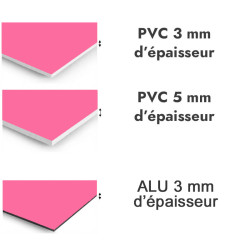 Panneau de douche rose - PVC et ALU épaisseurs
