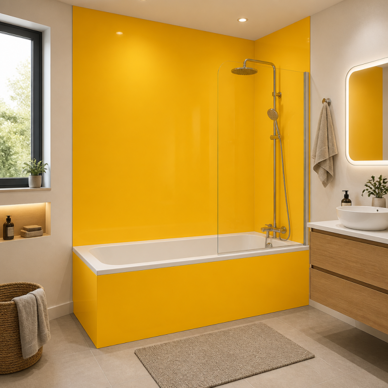 Panneau de douche orange clair sur mesure | Livraison gratuite