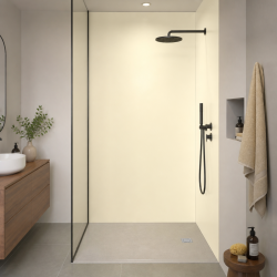 Panneau de douche blanc écru sur mesure | Livraison gratuite