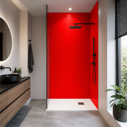 Panneau de douche rouge sur mesure | Livraison gratuite