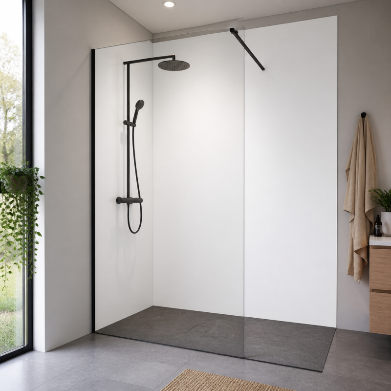 Panneau de douche blanc sur mesure | Livraison gratuite