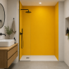 Panneau de douche RAL 1003 Jaune de sécurité sur mesure | Livraison gratuite