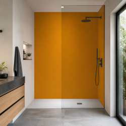 Panneau de douche RAL 1007 Jaune narcisse sur mesure | Livraison gratuite