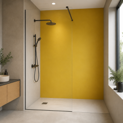 Panneau de douche RAL 1012 Jaune citron sur mesure | Livraison gratuite
