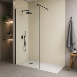 Panneau de douche RAL 1013 Blanc perlé sur mesure | Livraison gratuite