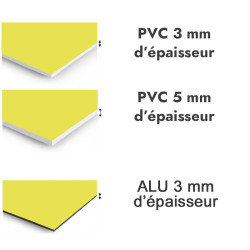 Panneau de douche Jaune soufre - PVC et ALU épaisseurs