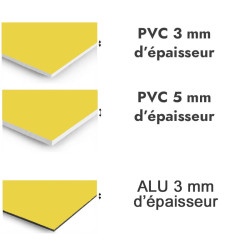 Panneau de douche Jaune zinc - PVC et ALU épaisseurs