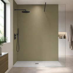 Panneau de douche RAL 1020 Jaune olive sur mesure | Livraison gratuite