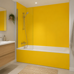 Panneau de douche RAL 1021 Jaune colza sur mesure | Livraison gratuite