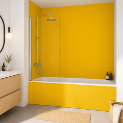 Panneau de douche RAL 1023 Jaune signalisation sur mesure | Livraison gratuite