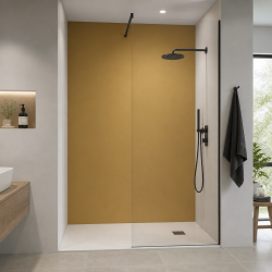 Panneau de douche RAL 1024 Jaune ocre sur mesure | Livraison gratuite