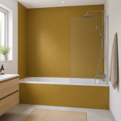 Panneau de douche RAL 1027 Jaune curry sur mesure | Livraison gratuite