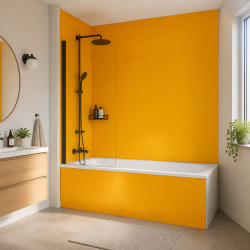 Panneau de douche RAL 1028 Jaune melon sur mesure | Livraison gratuite