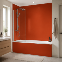 Panneau de douche RAL 2002 Orangé sang sur mesure | Livraison gratuite