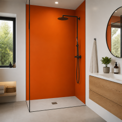 Panneau de douche RAL 2004 Orangé pur sur mesure | Livraison gratuite