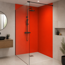 Panneau de douche RAL 2005 Orangé brillant sur mesure | Livraison gratuite