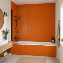 Panneau de douche RAL 2008 Orangé rouge clair sur mesure | Livraison gratuite
