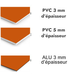 Panneau de douche Orangé signalisation - PVC et ALU épaisseurs
