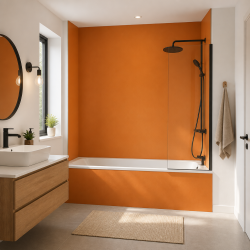 Panneau de douche RAL 2011 Orangé foncé sur mesure | Livraison gratuite