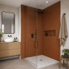 Panneau de douche RAL 2013 Orangé nacré sur mesure | Livraison gratuite