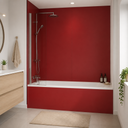 Panneau de douche RAL 3000 Rouge feu sur mesure | Livraison gratuite