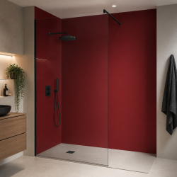 Panneau de douche RAL 3002 Rouge carmin sur mesure | Livraison gratuite